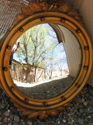 Vintage American Federal Era Convex Bullseye Mirror 13 Colonies American Eagle 7