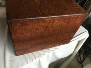 Vtg Library Bureau Sole Makers 4 Drawer Index File Library Tiger Oak Cabinet 8