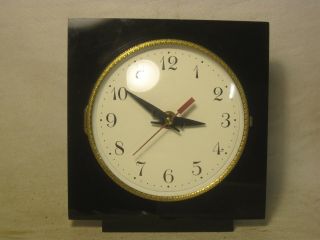 Vintage Germany Clock Kienzle Quartz Movement Black Retro Glass Hinge