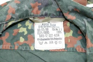 German flecktarn camo Shirt Jacket w zipper size 90cm/gr1= US Small E9954 7