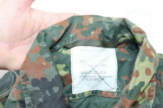 German flecktarn camo Shirt Jacket w zipper size 90cm/gr1= US Small E9954 8