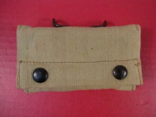 WWI US Army M1910 First Aid Canvas Pouch w/Bauer Bandage - US Army Dtd 1918 1 2