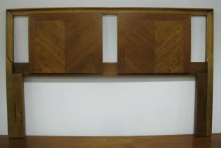 Marvin Charles Mid Century Oak & Walnut Book Matched Full / Queen Size Headboard