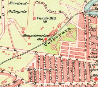 1909 Dated Singapore city plan map Malaysia South East Asia 9