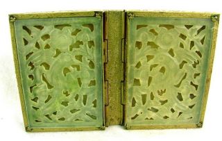 CHINESE JADE BOX CARVED JADE DOUBLE COMPARTMENT c.  1900 2
