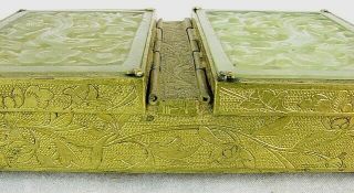 CHINESE JADE BOX CARVED JADE DOUBLE COMPARTMENT c.  1900 7
