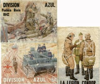 Spanish Blue Azul Division Legion Condor Military Army Food Coupons Wwii Germany