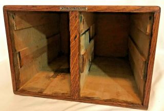 Antique Tiger Oak Library Bureau Sole Makers Dovetailed 4 Drawer Card Cabinet 10