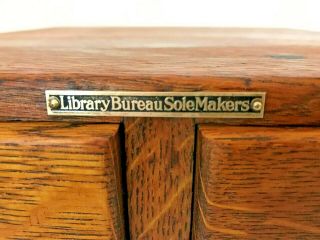 Antique Tiger Oak Library Bureau Sole Makers Dovetailed 4 Drawer Card Cabinet 3