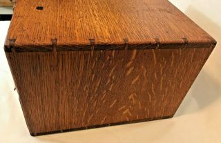 Antique Tiger Oak Library Bureau Sole Makers Dovetailed 4 Drawer Card Cabinet 5