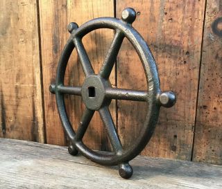 Vintage Industrial Hand - Crank Valve Wheel Vintage Cast Iron Wheel 3