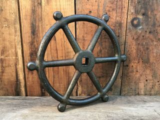 Vintage Industrial Hand - Crank Valve Wheel Vintage Cast Iron Wheel 6