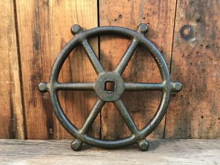 Vintage Industrial Hand - Crank Valve Wheel Vintage Cast Iron Wheel 7
