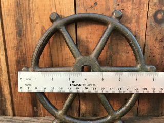 Vintage Industrial Hand - Crank Valve Wheel Vintage Cast Iron Wheel 8