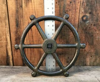 Vintage Industrial Hand - Crank Valve Wheel Vintage Cast Iron Wheel 9