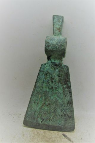 Circa 1200 - 800bc Ancient Luristan Bronze Axehead With Decoration Very Rare