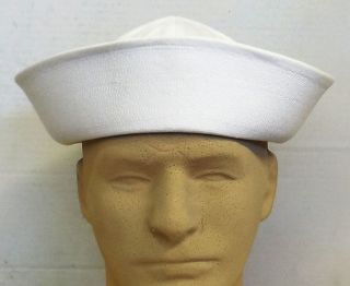 Usgi White U.  S Navy Cotton Sailor Hat Dixie Cup (7¾) With Gov 