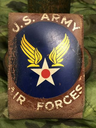 Ww2 Us Army Air Force Leather Wallet,  Named To Fighter Pilot Robert L Joley