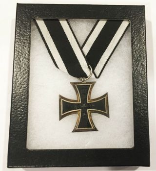 Wwi German Iron Cross 2nd Class With Ribbon In Riker Case