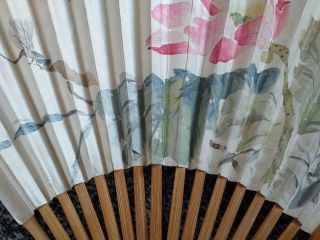 vintage Chinese painted hand held fan artist Ding Baoshu 6