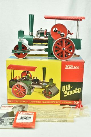 Wilesco D 36 Steam Engine Roller Old Smoky West Germany Damppf - Strassenwalze Box