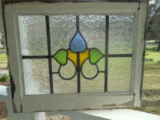 M - 243 Lovely Older Leaded Stained Glass Window From England Last One