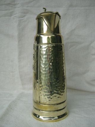 Stunning 37cm art - nouveau brass claret jug,  signed ISIS 4281.  Osiris Orivit WMF 4
