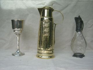 Stunning 37cm art - nouveau brass claret jug,  signed ISIS 4281.  Osiris Orivit WMF 9