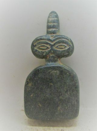 V.  F Circa 6000bce Ancient Syro - Tell Brak Stone All Seeing Eye Idol Rare