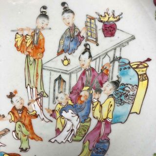 antique Chinese FAMILLE ROSE MUSICIANS PLATE 18th Century QIANLONG porcelain 4
