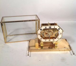 Antique Brass GERMAN Mantle CUCKOO Clock Co w WESTMINSTER CHIMES MOVEMENT 7