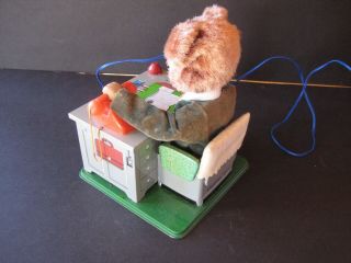 1950s VINTAGE CRAGSTAN TIN BATTERY OPERATED TELLY BEAR WITH BOX_JAPAN_WORKING 3