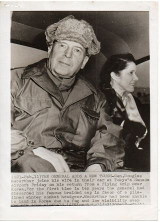 1950 Korea War Photo American General Douglas Macarthur Korea Bound