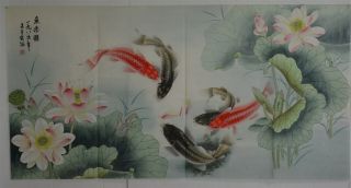 Fancy Large Chinese Painting Signed Master Wu Qingxia F7837