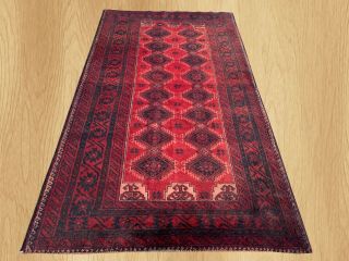Authentic Hand Knotted Vintage Afghan Balouch Sahri Wool Area Rug 7 X 4 Ft (496)
