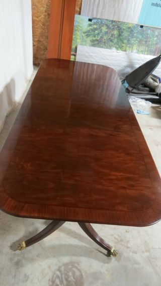 Century Dining Room Table Mahogany Banded Claw Feet 7