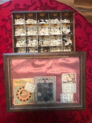 100 Year Old Hickok Belt Buckle Display With Vintage Buttons Very Ornate
