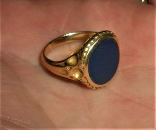 Antique C.  1760 – 1780 14k Gold & Lapis Quality Ring Revolutionary War Era Vafo