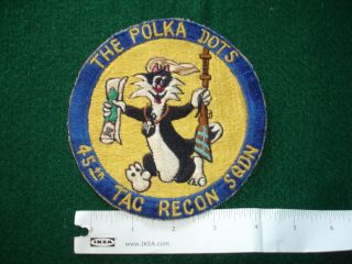 Korean War Era 45th Tac Recon Squadron " The Polka Dots " Patch 5 " - Orig