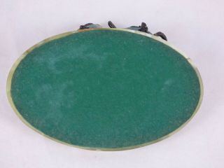 Antique Austrian Cold Bronze Two Parrots Ashtray Green Onyx Base 9