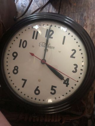 Telechron Bakelite factory/office/school wall clock,  1950s 6