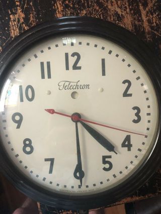 Telechron Bakelite factory/office/school wall clock,  1950s 7