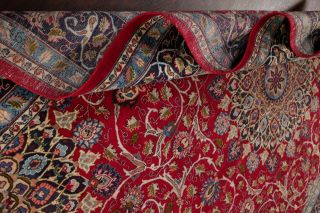 VINTAGE Traditional Persian Area Rug Hand - Knotted Oriental RED BLUE Wool 10x13 11