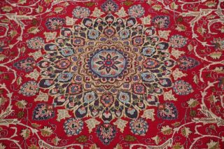 VINTAGE Traditional Persian Area Rug Hand - Knotted Oriental RED BLUE Wool 10x13 4