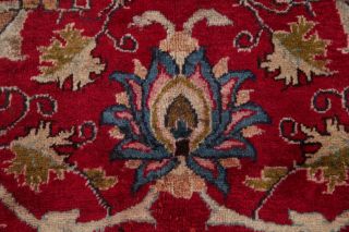 VINTAGE Traditional Persian Area Rug Hand - Knotted Oriental RED BLUE Wool 10x13 9