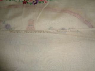 Antique embroidered,  lace coverlet,  pillow (s) and dresser scarf. 12
