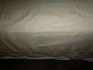Antique embroidered,  lace coverlet,  pillow (s) and dresser scarf. 9