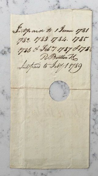 REVOLUTIONARY WAR CONNECTICUT LINE PAY ORDER TREASURY CERTIFICATE NOTE 1780 2