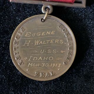 USS Idaho Medal 1913 US Navy Antique on Ribbon WWI 2