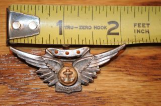 WWII US Navy Aircrew Wings Gold Anchor Sterling Silver Period Item USA. 4